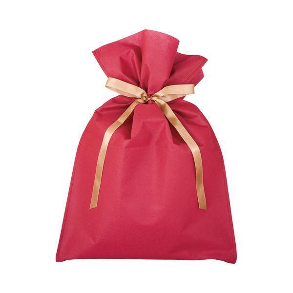 まとめ売り ヘッズ 不織布リボン付バッグ エンジ L ヨコ510×タテ760mm HFE-RBL 1パック（10枚） ×2セット 生活用品 インテリア 雑貨[▲][TP]