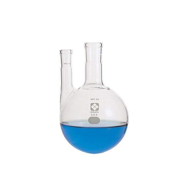 柴田科学 SPC二口丸底フラスコ 500mL 031100-24500 ホビー 科学 研究 実験[▲][TP]