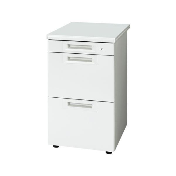 プラス 脇机3段 RJ-047A-A3 ホワイト 引出A 生活用品 インテリア 雑貨 収納家具 袖机[▲][TP]