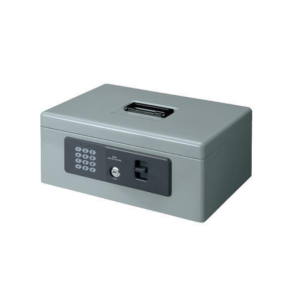 プラス 電子ロック手提金庫 M CB-020HL グレー 生活用品 インテリア 雑貨 文具 オフィス用品 金庫[▲][TP]