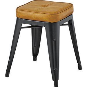 北欧風 スツール/玄関椅子  スチール ソフトレザー 〔リビング ダイニング 店舗 オフィス〕 [▲][TP]