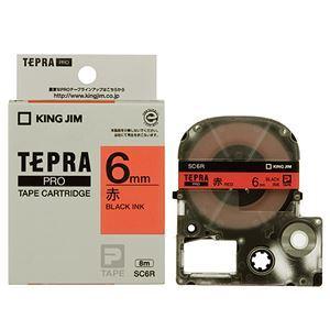 まとめ売り キングジム テプラ PRO テープカートリッジ パステル 6mm 赤／黒文字 SC6R 1個  [▲][TP]