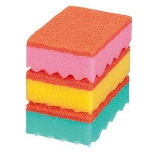 まとめ売り キクロン PRO スポンジたわしソフトカラーアソート 1パック（3個） [▲][TP]