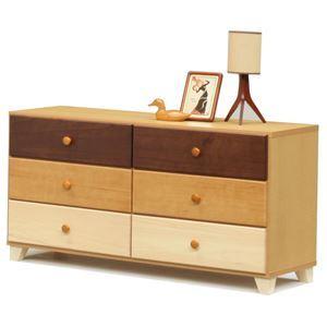 日本製 天然木 ローチェスト 3段 完成品 チェスト タンス 衣類収納