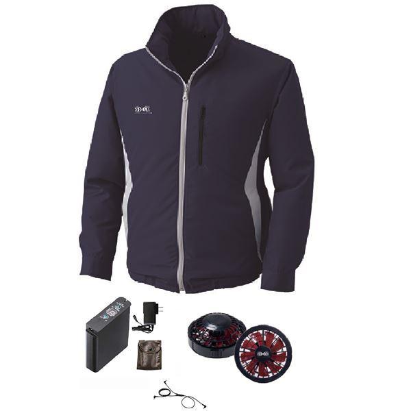 フード付き ポリエステル製 空調服/作業着  リチウムバッテリー付き 撥水 KU91520[▲][TP]