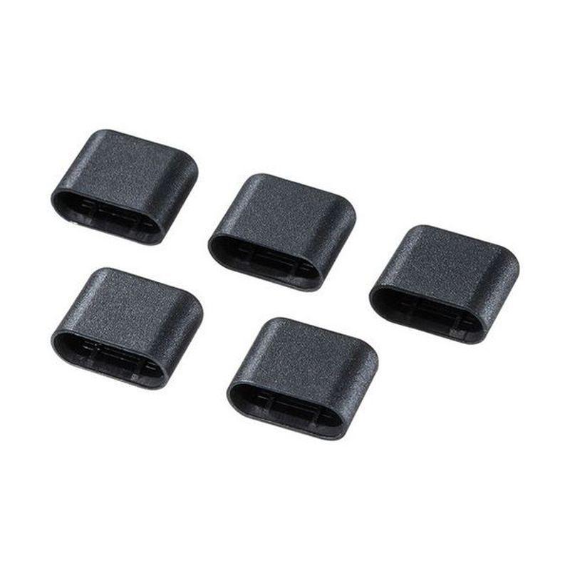 まとめ買い サンワサプライ タイプCコネクタキャップ オス用 ブラック TK-CAP9BK 1パック(5個)  [▲][TP]