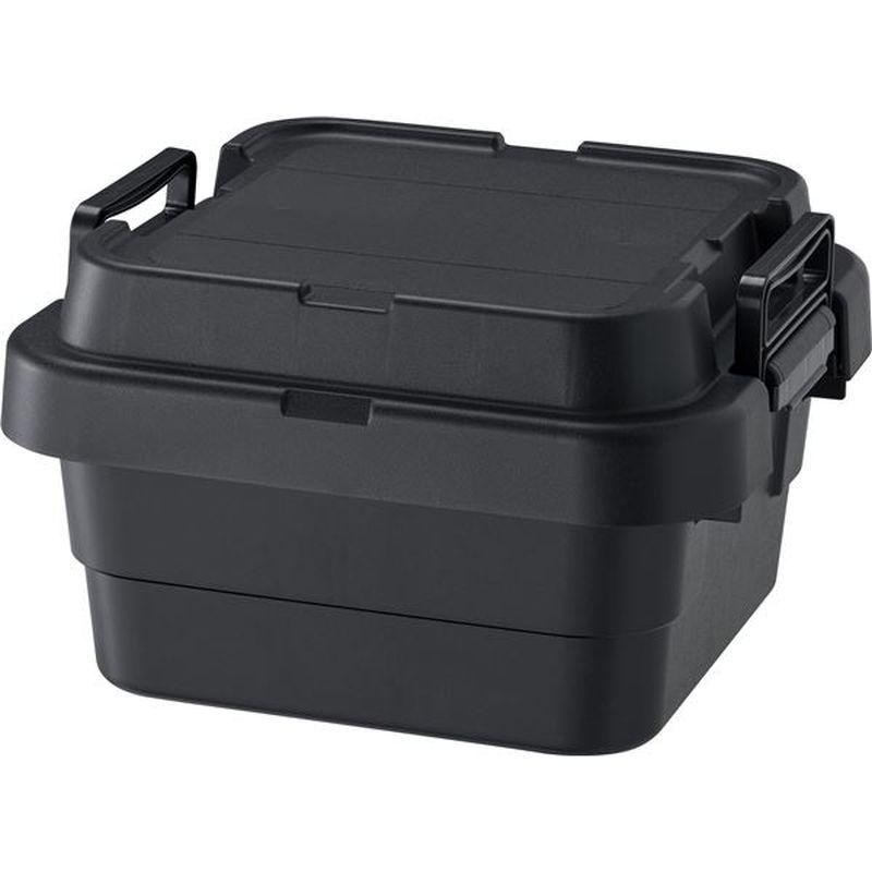 収納ボックス 収納ケース 浅型 18L 幅40×奥行39×高さ24cm ブラック ふた付き トランクカーゴ LOW アウトドア キャンプ [▲][TP]
