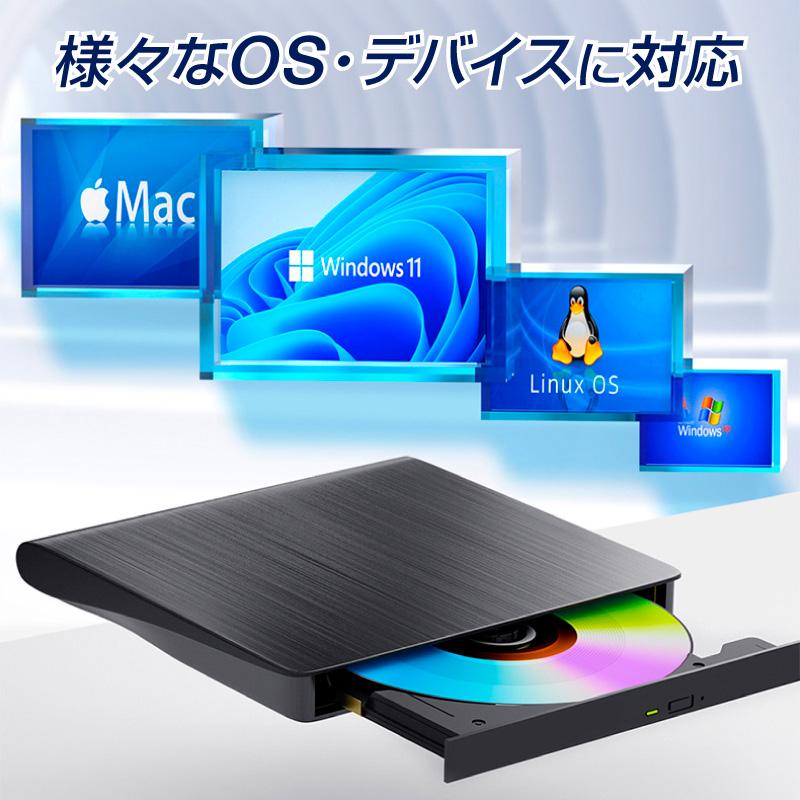 DVDドライブ 外付け dvd cd ドライブ USB 3.0対応 書き込み