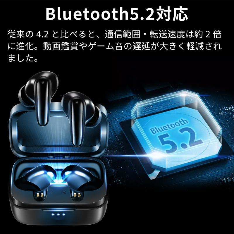 ワイヤレスイヤホン Bluetooth 5.2 iphone おすすめ 安い イヤホン iphone13 iphone13 mini iphone13 pro max iPhoneSE3 SE3 第3世代 マイク｜hobinavi｜09