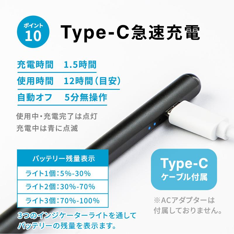 タッチペン iPad ペンシル 超高感度 キャップ付き ipad ペン