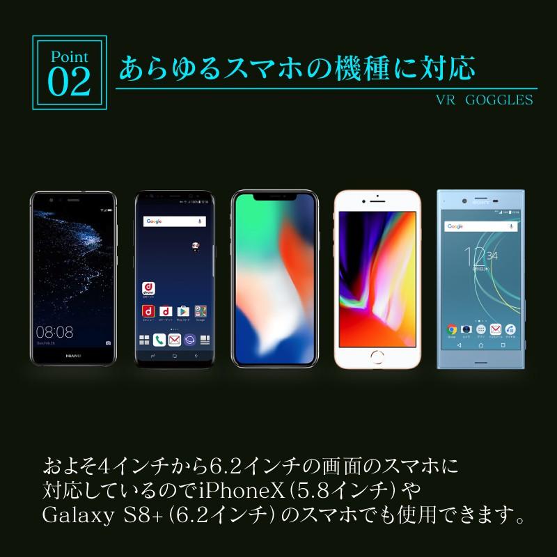 VRゴーグル スマホ用 ブラック VRヘッドセット VRメガネ VR眼鏡 BOX ヘッドセット 3Dメガネ 3D眼鏡 3Dグラス VRボックス スマホ用VR｜hobinavi｜05