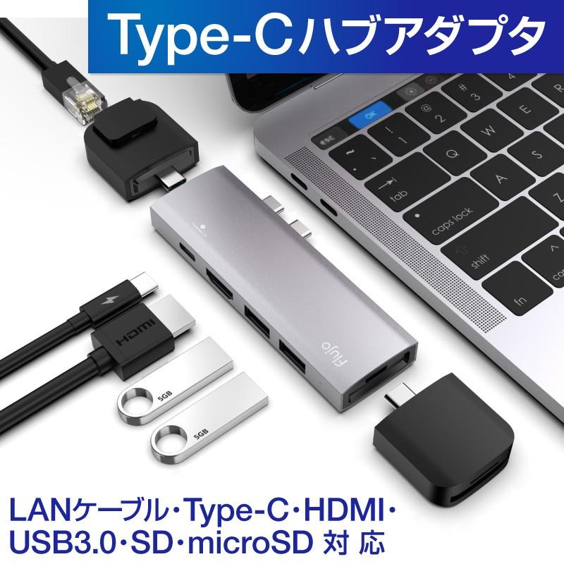 ハブ アダプタ USB TYPE C マルチポートアダプター タイプc 変換アダプター USB-Cハブ type-cハブ カードリーダー タイプc変換アダプター mac os macbook pro｜hobinavi｜02