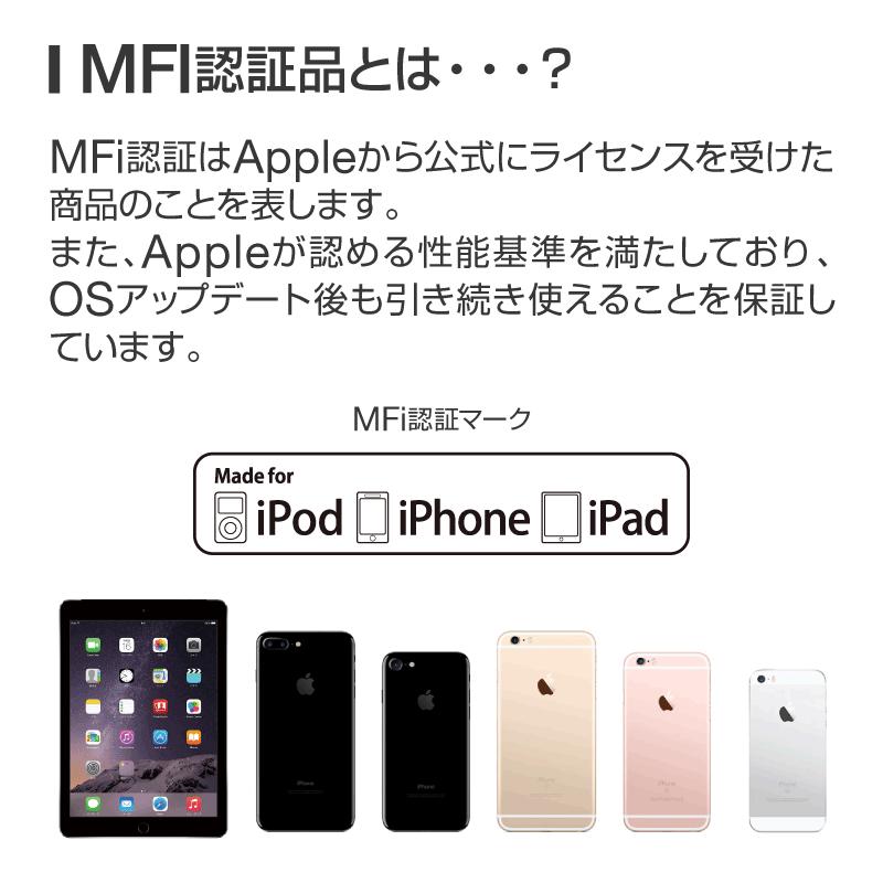 市場：Apple社 MFi認証 lightning ケーブル 認証 ライトニングケーブル iPhone12 Pro Max mini iPhone 12 iPhoneSE3 SE3 第3世代 SE2 11 XS MAX X XR  mfi認証品 | ブランド登録なし | 02