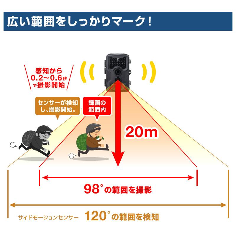 防犯 カメラ 4K トレイルカメラ ワイヤレス 暗視 屋外 ソーラーパネル 電池式 小型 sdカード録画 ケーブル 無線 モニターセット 動体検知 監視カメラ 800万画素｜hobinavi｜11