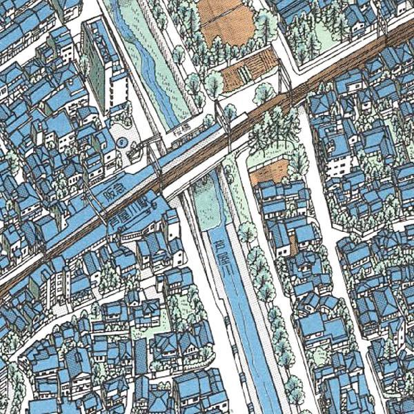 鳥瞰図 バーズアイマップ 覆刻版 芦屋絵図 地図 日本 石原 正 鳥瞰図 バーズアイマップ 覆刻版 芦屋絵図 地図 日本 石原 正