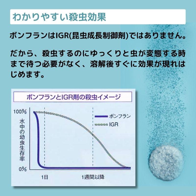 「お買い得」ボンフラン5ｇ×100錠 10袋入/ケース販売 効果 害虫駆除 殺虫剤 コバエ 幼虫駆除 発生源 排水口 排水溝 側溝 汚水 錠剤 発泡錠_2