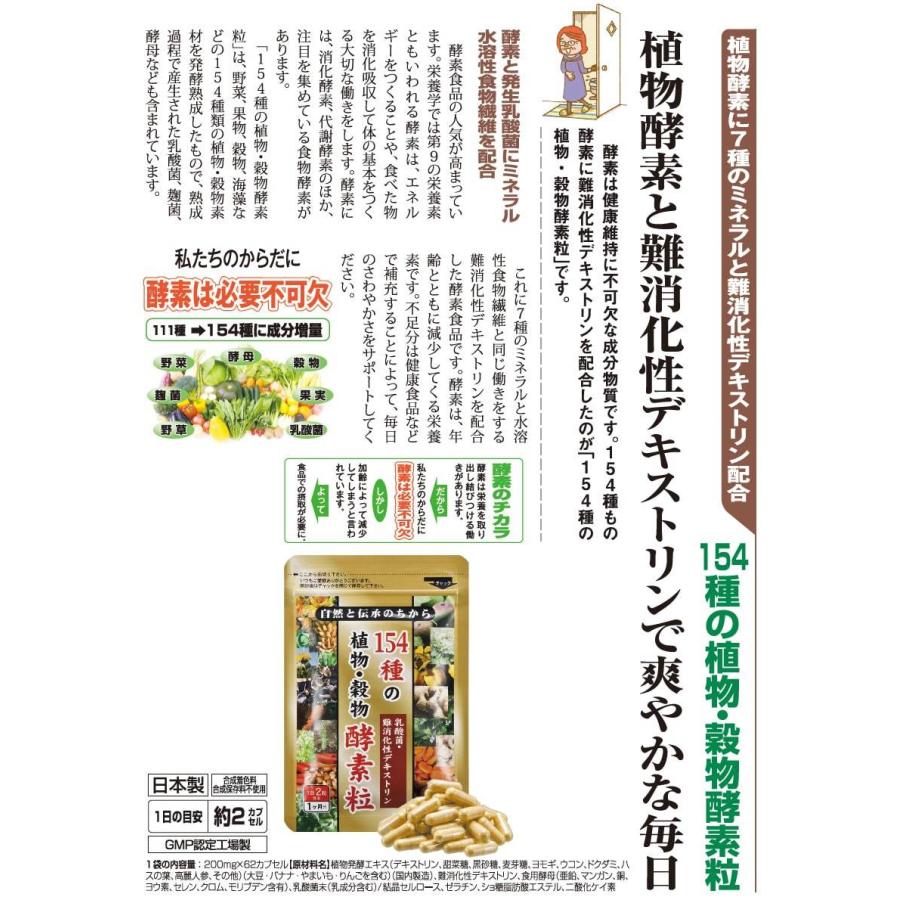 酵素サプリ サプリメント 自然と伝承のちから 154種の植物・穀物 酵素 