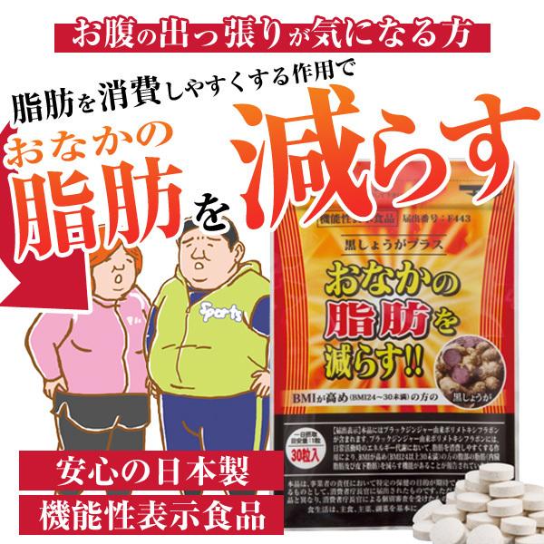 黒しょうがプラス a011-5073 初回限定 おなかの脂肪 内臓脂肪 皮下脂肪を減らす 機能性表示食品 1袋 約1ヶ月分｜hohoemi-club｜02