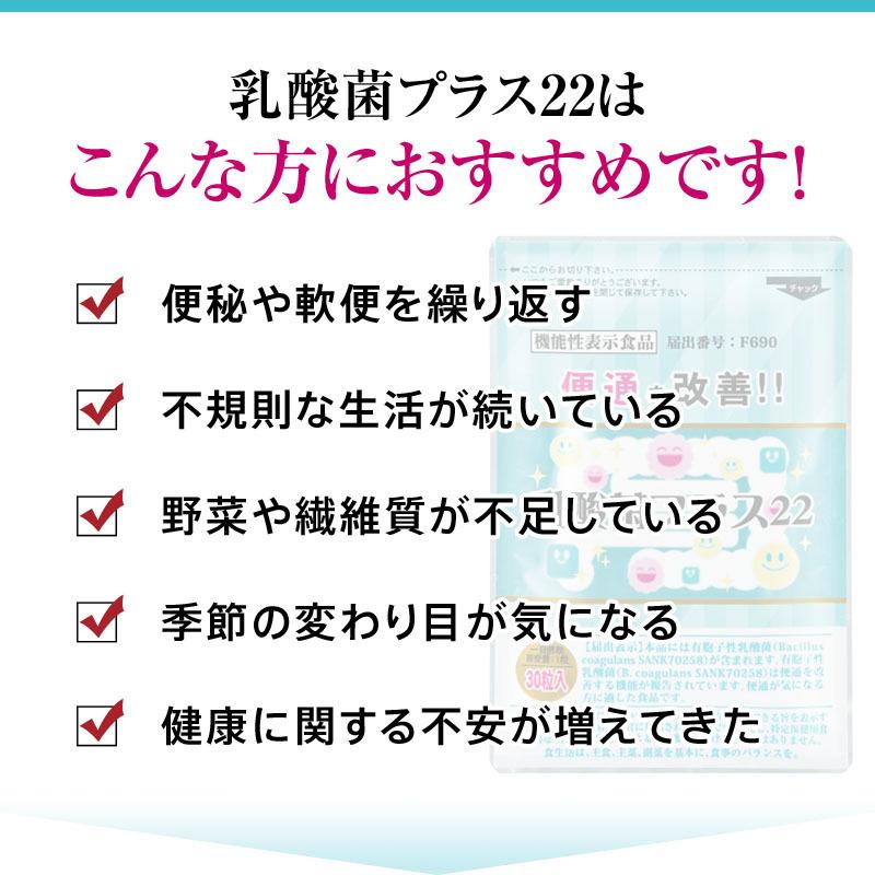 乳酸菌プラス22 サプリ 初回限定 機能性表示食品 F690 有胞子性乳酸菌