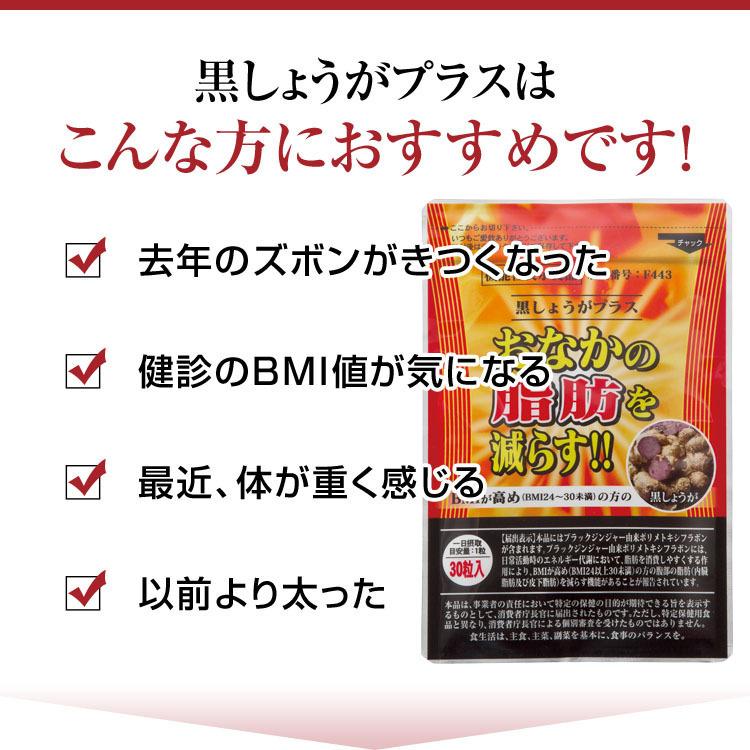 黒しょうがプラス 初回限定 おなかの脂肪 内臓脂肪 皮下脂肪を減らす 機能性表示食品 3袋 約3ヶ月分|hohoemi-club|04