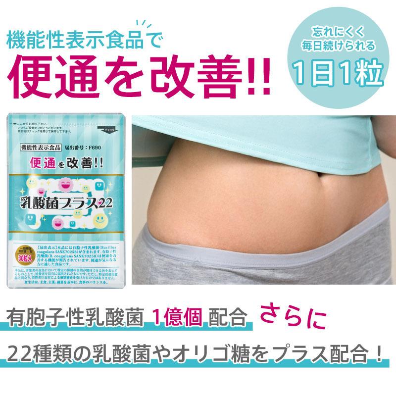 乳酸菌プラス22 サプリ 初回限定 機能性表示食品 F690 有胞子性乳酸菌