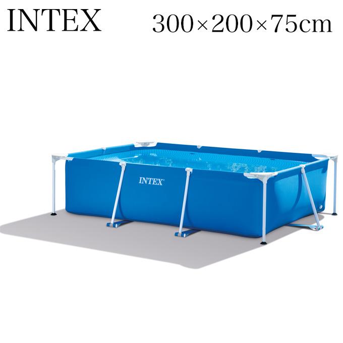 INTEX 値下げ インテックス レクタングラフレームプール 300×200×75cm 空気入れ不要 フレーム式大型プール 素晴らしい品質 28272