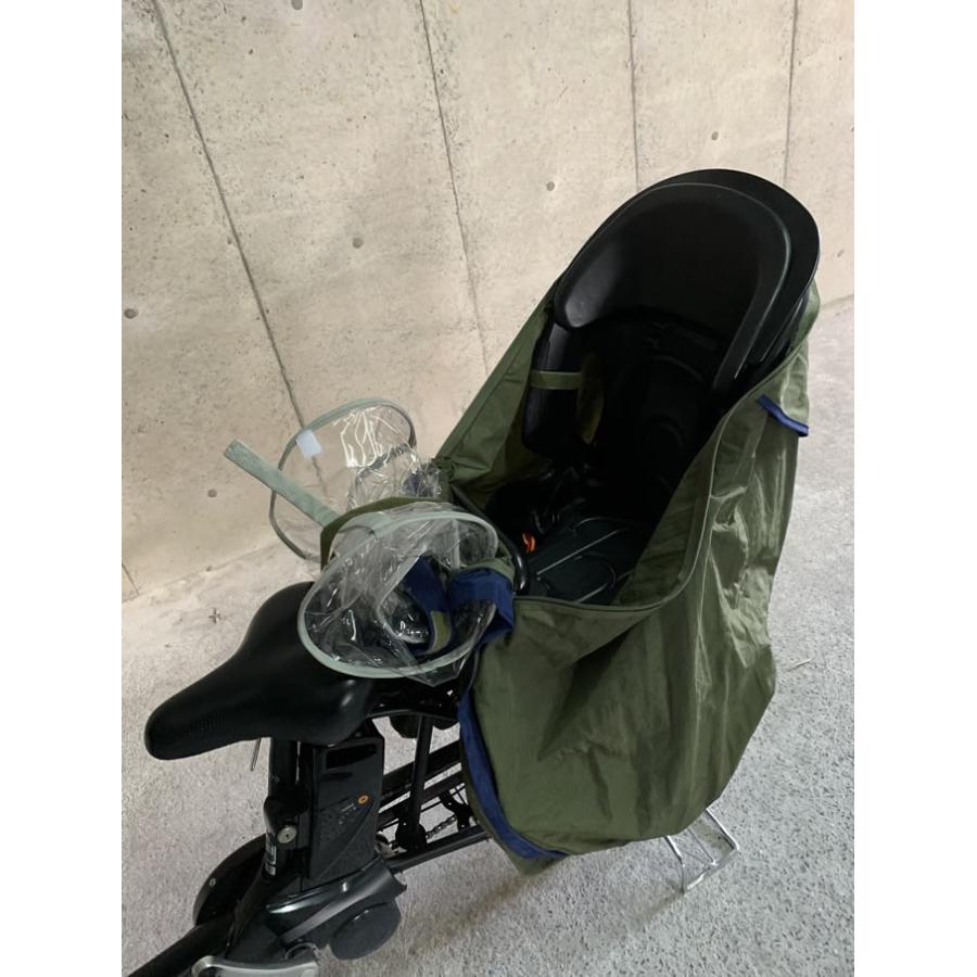 レインカバー 自転車 後部座席に収納