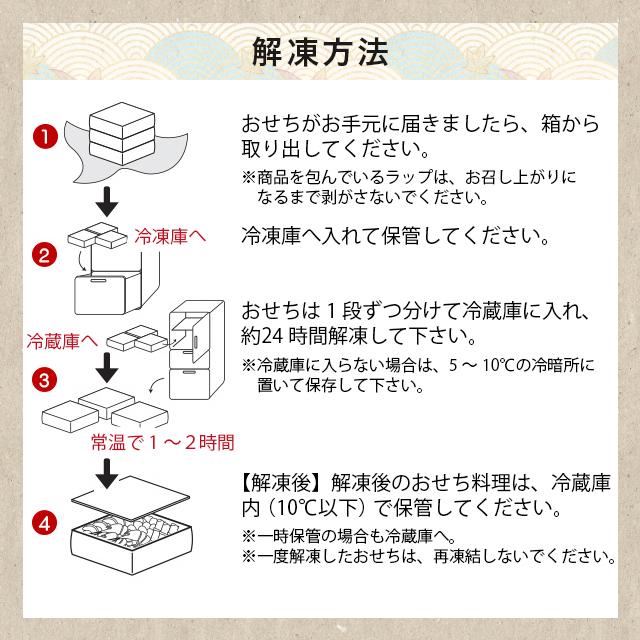 おせち 2024 送料無料 手作りおせち 北のシェフ 匠(たくみ) 3〜4人前 おせち おせち料理 和洋中 豪華3段重特大8寸 全66品 大きい ファミリー｜hokkaido-gourmation｜16