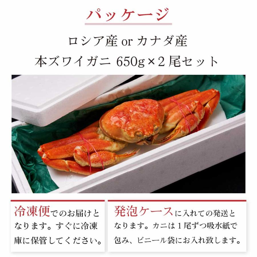 本ズワイガニ 姿 650g 2尾セット 特大 ズワイ蟹 ずわいがに ずわい蟹