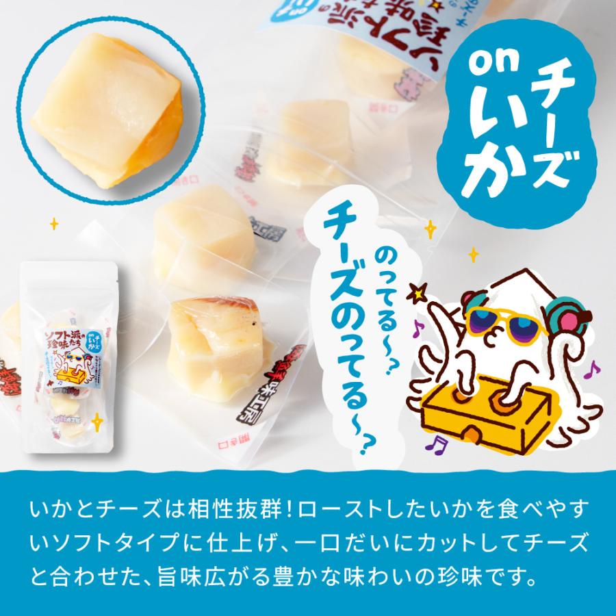 おつまみ ソフト派の珍味たち 【選べる】チーズ 帆立 鮭 焼きいか 8粒