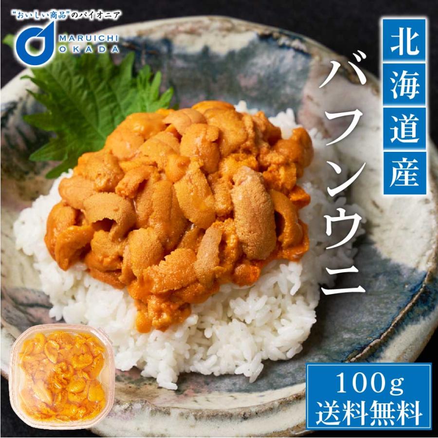 送料無料 北海道産 バフンウニ うに 100g 冷蔵 バフン 生ウニ 雲丹 北海道 塩水 塩水ウニ 寿司 贈り物 お取り寄せ 刺身 お中元 御中元 敬老の日 激安超安値