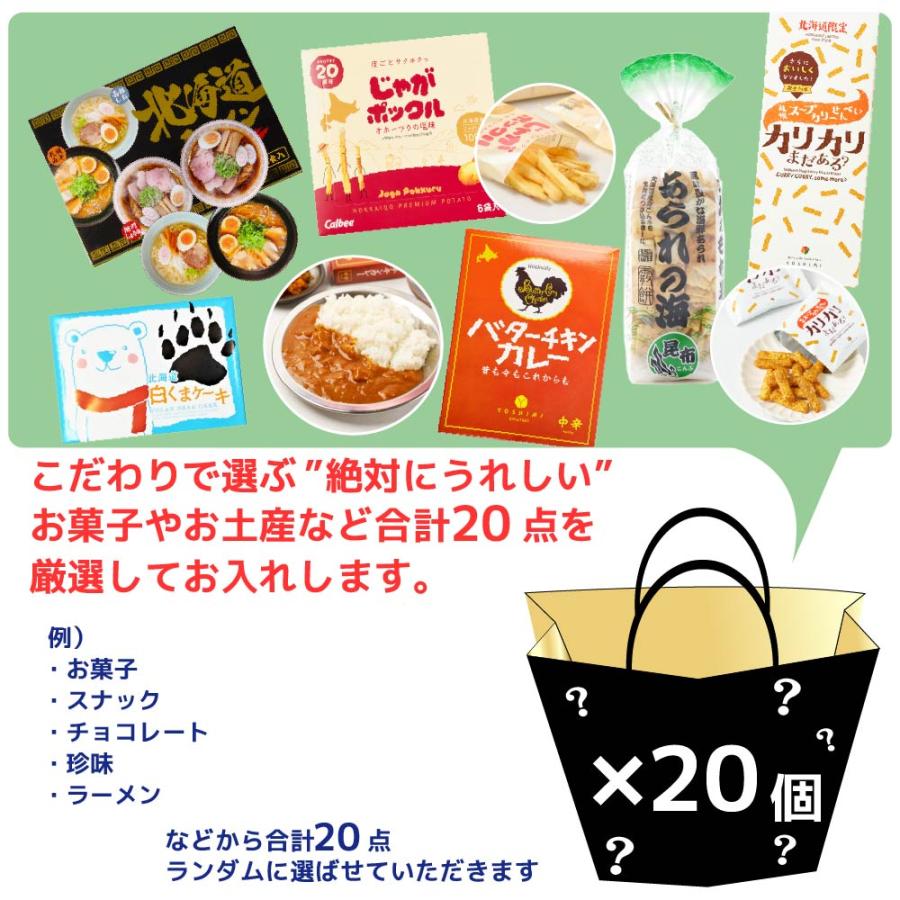 福袋 2026 食品 お菓子 北海道 送料無料 訳あり 謎袋 詰め合わせ 20点セット お土産 食品ロス 爆買 母の日