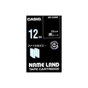 オフライン販売 (業務用5セット) CASIO カシオ ネームランド用ラベルテープ 〔幅：12mm〕 XR-12ABK 黒に白文字