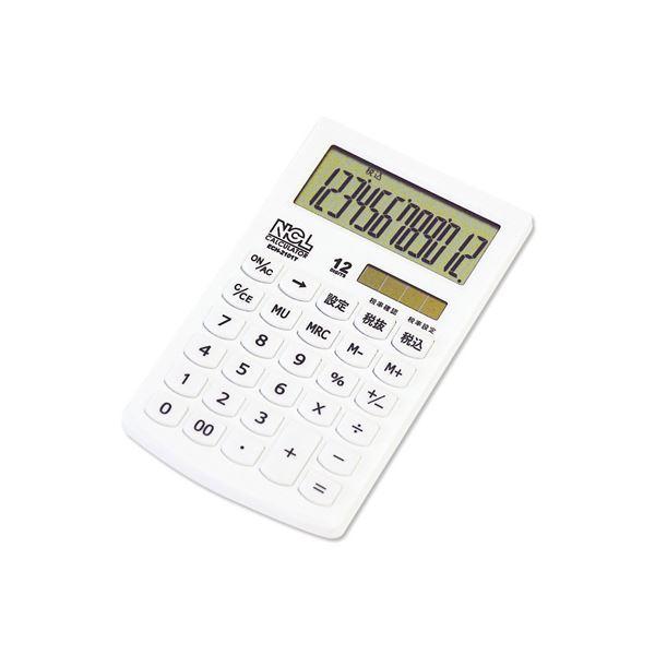 (業務用セット) 電卓 モノカラー ホワイト ECH-2101T-W〔×5セット〕