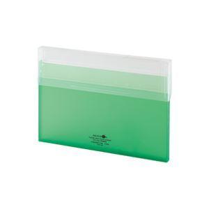 (業務用100セット) LIHITLAB コングレスケース薄型 A-5035-6 黄緑