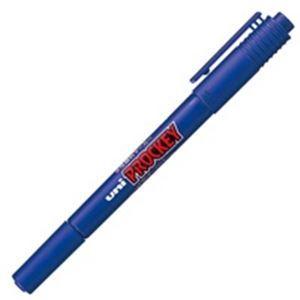 (業務用300セット) 三菱鉛筆 水性ペン プロッキーツイン 〔細字 極細〕 水性顔料インク PM-120T.33 青