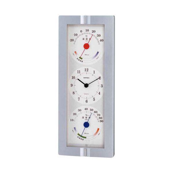 EMPEX 掛け時計 ウェザータイム TQ-723 シルバーメタリック〔×2セット〕