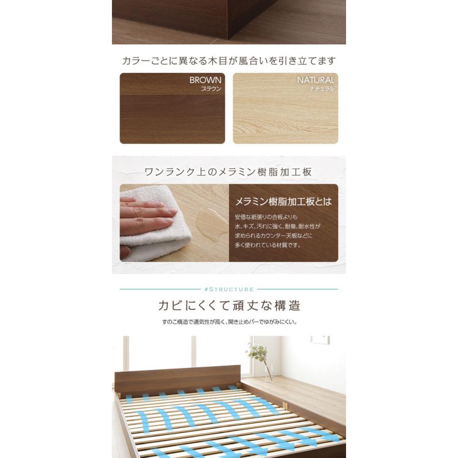 在庫処分大特価!! ベッドフレーム ダブルベッド すのこベッド ベッド 低床 木製 フラット ナチュラル ベッドフレームのみ