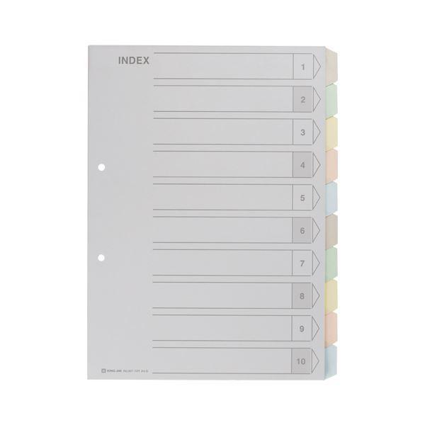 キングジム カラーインデックス A4タテ 2穴 5色10山+扉紙 907-10Y 1組 〔×30セット〕
