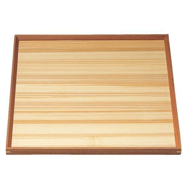 尺0 組手白木角盆/トレー 〔クリヤー仕上げ 木〕 300×300×20mm 木製 日本製 〔和食 レストラン 居酒屋 店舗 お店〕