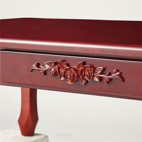 折りたたみテーブル/センターテーブル 〔長方形 大 ブラウン〕 約幅100cm 引き出し付 『ピュアローズアンティーク調飾りテーブル』 大 〔長方形 約幅100cm 引き出し付 折りたたみテーブル/センターテーブル ブラウン〕 『ピュアローズアンティーク調飾りテーブル』