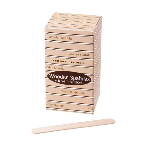 サンナップ ウッドスパチュラ（木ヘラ）Mサイズ SLW100M 1パック（100本） 〔×10セット〕