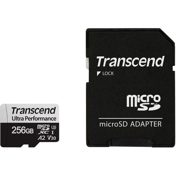 トランセンドジャパン ウルトラパフォーマンス microSDカード 256GB Class10 UHS-I U3 V30 A2 SDカード変換アダプタ付 TS256GUSD340S