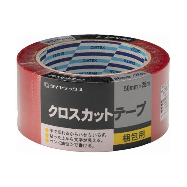 (まとめ) ダイヤテックス クロスカットテープ 50mm×25m レッド TO1016 1巻 〔×20セット〕