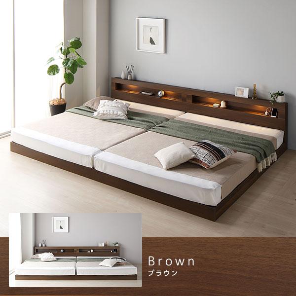 日本新品 すのこベッド セミシングルベッド ベッドフレームのみ ブラウン 低床 宮付き コンセント付き