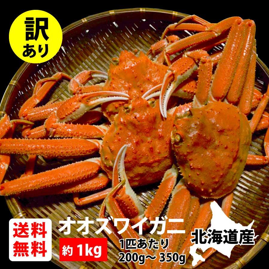 訳ありオオズワイガニ(板なし) 1kg《北海道 生産者応援 わけあり ご