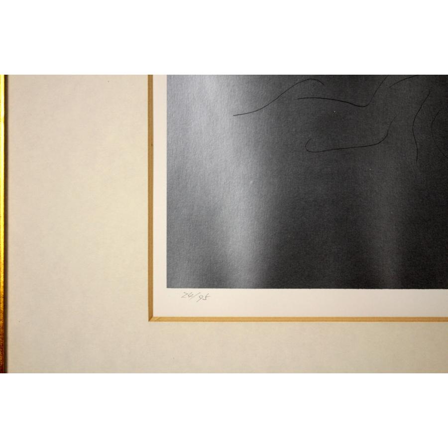 加山又造 「黒いガウンの裸婦 81-A」 リトグラフ 版画 絵画 - 北海道画廊の画像
