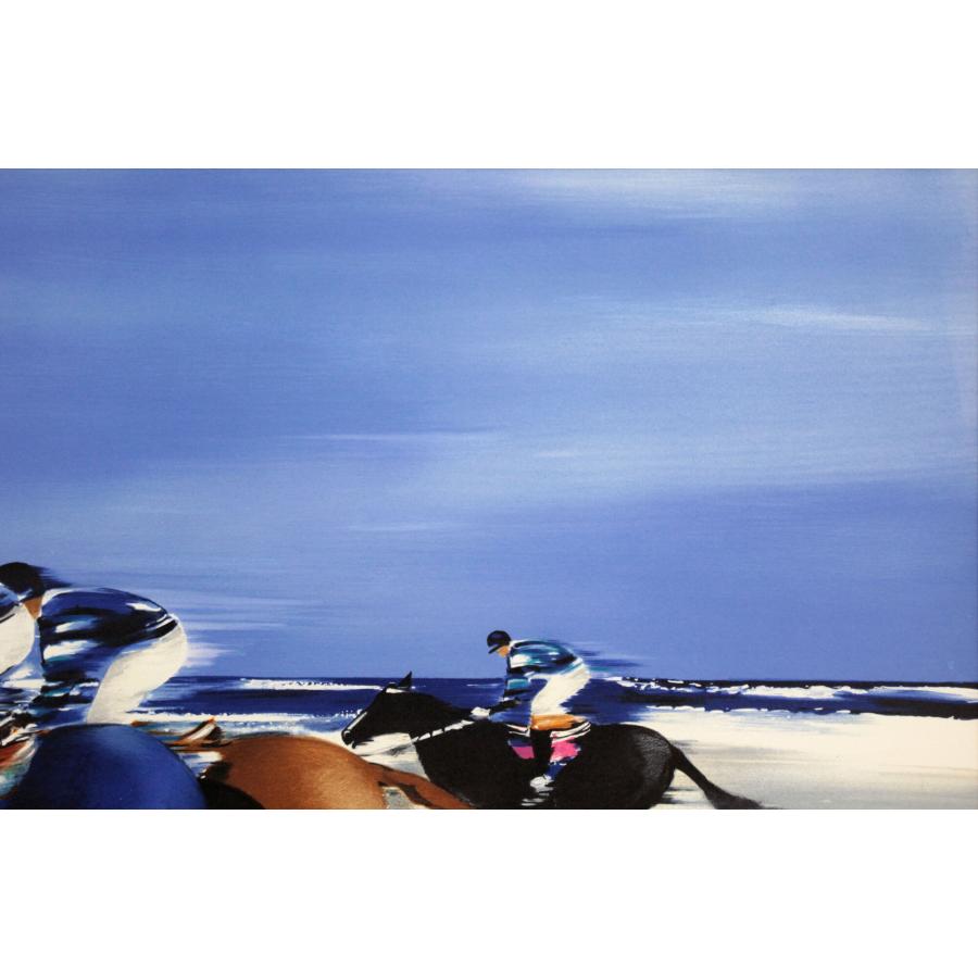 ヴィクトール・スパン 「浜辺の疾走」 リトグラフ 版画 絵画 - 北海道