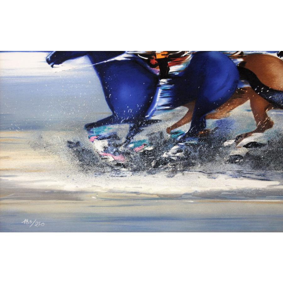 ヴィクトール・スパン 「浜辺の疾走」 リトグラフ 版画 絵画 - 北海道