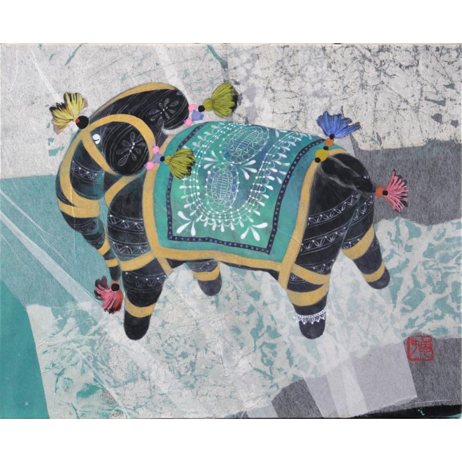 岡恵子 「象」 日本画 絵画 - 北海道画廊_1
